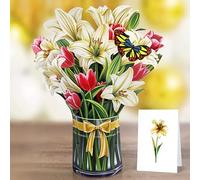 CUTPOPUP Lily Bouquet - carte d'anniversaire pop-up, carte de vœux 3D en papier avec fleurs (bouquet de lys)71SM.FR1520