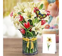 CUTPOPUP Lily Bouquet - carte d'anniversaire pop-up, carte de vœux 3D en papier avec fleurs (bouquet de lys)71L.FR2630