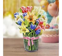 CUTPOPUP Lily Multi, carte d'anniversaire pop-up, carte de vœux 3D en papier avec fleurs (bouquet de lys) 84SM.FR1520