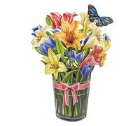 CUTPOPUP Lily Multi, carte d'anniversaire pop-up, carte de vœux 3D en papier avec fleurs (bouquet de lys) 84FR2630