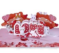 CUTPOPUP Love, Carte d'anniversaire Pop Up, Carte de Saint-Valentin, Mariage, Fiançailles, Carte de vœux 3D (Love Text with Cats) LO172FR1520