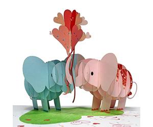 CUTPOPUP Love Elephants - Love Elephant Couple, Valentine Cards Pop Up, Cartes d'amour romantiques pour la Saint Valentin US8-LO147FR1520