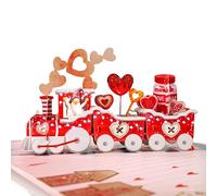 CUTPOPUP Love Train - Carte pop-up de Saint-Valentin, carte d'anniversaire, carte d'amour pop-up 3D (Love Train)