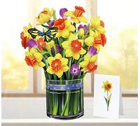CUTPOPUP Narcissus Yellow Bouquet - carte d'anniversaire Pop Up, Carte de Voeux 3D Fleur en Papier (Bouquet de Narcisse Jaune)72FR2630