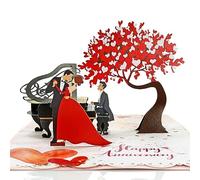 CUTPOPUP Piano Under Tree - Piano sous l'arbre, carte d'anniversaire Pop Up, carte de voeux de mariage 3D retraite (sous l'arbre)