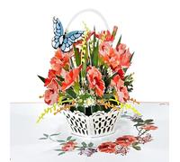 CUTPOPUP US8-41UK1515 Carte d'anniversaire pop-up 3D pour femme, fille, petite amie, sœur, panier d'œillets