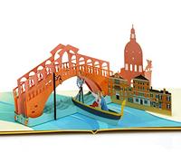 CUTPOPUP Venice Couple Anniversary - Carte d'anniversaire Pop Up, Carte de vœux 3D de mariage (Couple de Venise) US8-LO117FR1515