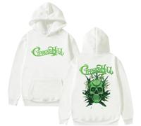 CUTTE Inspiré par Cypress Hill Pull À Capuche | Sweat-Shirt Graphique Skeleton | Streetwear Hip Hop Oversized Unisexe (Blanc,TP)