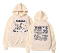 CUTTE Pull À Capuche Respeto Fourth Wing | Basgiath War College Dragon Rider | Style Y2K Streetwear Homme (Kaki,S)