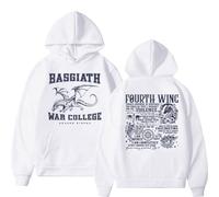 CUTTE Pull À Capuche Respeto Fourth Wing | Basgiath War College Dragon Rider | Style Y2K Streetwear Homme (Blanc,TTG)