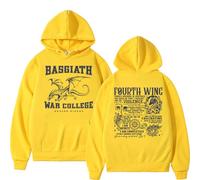 CUTTE Pull À Capuche Respeto Fourth Wing | Basgiath War College Dragon Rider | Style Y2K Streetwear Homme (Jaune,M)