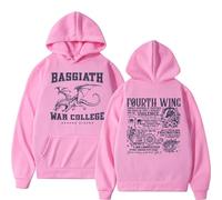 CUTTE Pull À Capuche Respeto Fourth Wing | Basgiath War College Dragon Rider | Style Y2K Streetwear Homme (Rose,M)