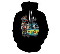 CUTTE Sweat À Capuche Homme Michael Myers - Pull Film d'horreur avec Impression Masque Vintage, Style Gothique pour Halloween (DHM240711N6,3TG)