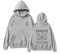 CUTTE Sweat À Capuche Inspiré De Violent Little Thing & Fourth Wing | pour Passionnés De Livres (Gris,M)