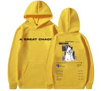 CUTTE Sweat À Capuche Ken Carson A Great Chaos | Collection Officielle Album | Streetwear Unisexe Nouvelle Saison (Jaune,TG)