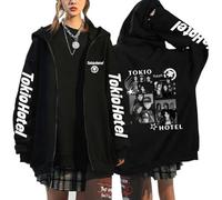CUTTE Sweat à Capuche Tokio Hotel | Impression Dessin Animé | Veste à Fermeture Éclair Taille Grande (Schwarz5,TTG)