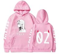 CUTTE Sweat Anime Darling in The Franxx Zero Two | Style Manga Streetwear Japonais, Pullover Unisexe Mi-Saison pour Femmes Et Hommes (Rose AL3244,TTP)