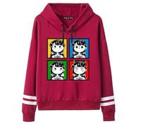 CUTTE Sweat Komi Can't Communicate - Komi Shouko Style Anime, Sweatshirt Imprimé Décontracté Unisexe (Gris Bordeaux 1-,Grand)