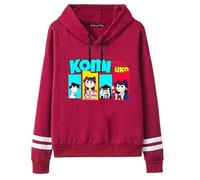CUTTE Sweat Komi Can't Communicate - Komi Shouko Style Anime, Sweatshirt Imprimé Décontracté Unisexe (Rouge Bordeaux 5-,M)