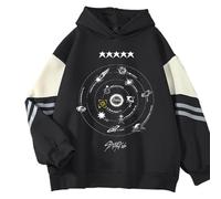 CUTTE Sweat Stray Kids Hyunjin Han Felix Jisung, Collection 5-Star Maniac NOEASY, Style Y2K Harajuku Oversize (Noir,Grand)