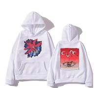 CUTTE Sweat The Cure Love Cats Officiel | Collection Groupe | Impression Graphique Musique (Blanc,Grand)