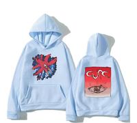 CUTTE Sweat The Cure Love Cats Officiel | Collection Groupe | Impression Graphique Musique (Bleu Clair,3TG)