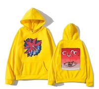 CUTTE Sweat The Cure Love Cats Officiel | Collection Groupe | Impression Graphique Musique (Jaune,TG)