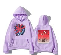 CUTTE Sweat The Cure Love Cats Officiel | Collection Groupe | Impression Graphique Musique (Violet Clair,M)