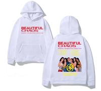 CUTTE The Beautiful Chaos Tour Sweat À Capuche, Collection Officielle KATSEYE, Style Vintage Streetwear Unisexe (Blanc,S)