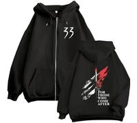 CUTTEE Expedition 33 “for Those Who Come After” Zip Up Hoodie | Unisex Oversized Fleece Hooded Sweatshirt, Casual Streetwear Jacket-Black||m
