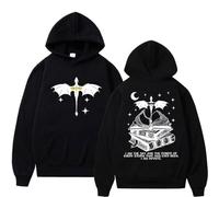 CUTTEE Fourth Wing Hoodie Dragon I Am The Sky Quote Graphic Pullover, Unisex Bookish Gift Sweatshirt for Fans-Black||l