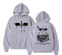 CUTTEE Fourth Wing Hoodie Dragon I Am The Sky Quote Graphic Pullover, Unisex Bookish Gift Sweatshirt for Fans-Gray||x_l
