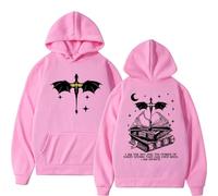CUTTEE Fourth Wing Hoodie Dragon I Am The Sky Quote Graphic Pullover, Unisex Bookish Gift Sweatshirt for Fans-Pink||3X_l