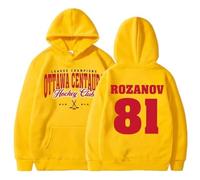 CUTTEE Sweat À Capuche Ottawa Centaurs Rozanov 81 | Heated Rivalry Ilya Rozanov 81 Hockey sur Glace, Coton Vintage Délavé, Fan Merch Game Changers-Yellow||m