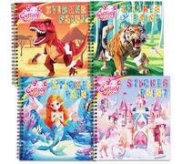 CutteeyFyry 4Pcs Livre de Stickers pour Enfants à partir de 4-8 ans, Garçon/Fille à Colorier par Numéros avec Histoires, Cahier de Stickers pour Enfants pour Améliorer l'Intelligence, Avion pour