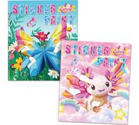 CutteeyFyry Axolotl Livre d'autocollants pour enfants de 4 à 8 ans, livres d'autocollants par numéros, livres d'autocollants pour garçons et filles, améliorant l'intelligence, peinture par
