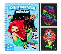 CutteeyFyry Kit d'art 2 en 1 amusant pour enfants, motif sirène et peinture à gratter - Kit de bricolage pour enfants de 3 à 10 ans - Cadeau d'anniversaire, de Noël, de voyage, cadeau pour filles