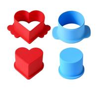 Cutter à cake pop - Set de emporte-pièces à biscuits - Coupe-pop rond et en forme de cœur - Pour fêtes d'anniversaire - Moules lisses - Accessoires de cuisson à la maison - Outil d'enseignement pour