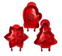 Cutter à cookies avec couvercle - cutter réutilisable 3 pièces avec couvercles, moule à pression pour gâteau à la main | coupe-cookies pour Halloween, Noël, Thanksgiving, vacances d'automne, F