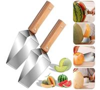 Cutter à Pastèque Triangle 2026, Coupe Pasteque Et Melon, Trancheuse à Pastèque en Acier Inoxydable, Coupe-Pastèques Triangulaires, Outil de Découpe Rapide pour Cuisine Maison (2pcs)
