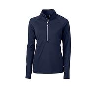 Cutter & Buck Long Sleeve Adapt Eco Knit Half Zip Pullover Chemise, Bleu Marine, XL Femme