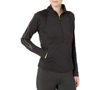 Cutter & Buck Women's Lightweight 50+ UPF Jersey Pennant Sport 3/4 Zip Pullover, Black, Medium