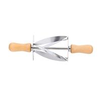 Cutter croissant en acier inoxydable, rouleau à rouleaux multiples rouleaux avec poignée en bois caoutchouc pour les croissants de pâte rouler biscuits la cannelle