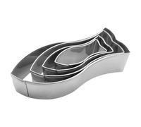 Cutter de biscuits de poisson en acier inoxydable - Ensemble de moules pour petits biscuits et biscuits de 4 | Outils de cuisson créatifs pour la fabrication de pâtisserie, de desserts en forme de