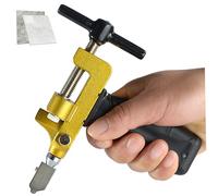 Cutter de carreaux manuels, coupeur de carreaux métalliques 2 en 1 avec pince à brise verre, outil rupture verre professionnel portable robuste pour la céramique, miroir
