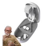 Cutter de comprimés de petite pilule | Splitter de tablette avec stockage | Crusheur de pilules et options multi-coupes | Pilules quotidiennes de la taille d'un voyage pour les personnes âgées