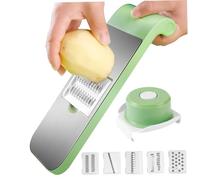Cutter de légumes multifonction en acier inoxydable 5 dans 1 pour la maison lavable Restaurant hachoir Slicer pour pommette de pomme terre Choppeur d'ail coupeur légumes