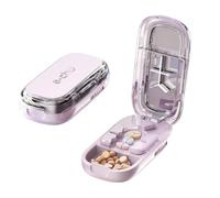 Cutter de médecine portable et diviseur 1/2 1/3 1/4 Organisateur de diviseur de médicaments (rose)