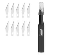 Cutter de Précision,1Pc Scalpel avec 10 lames,Couteau pour Loisirs Créatifs,Diy Sculpture Couteaux de Loisirs,Hobby Couteau,pour Découpe de Travail d'art Bricolage,DIY et Loisirs Créatifs, Sculpture