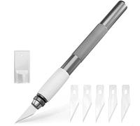 Cutter de Précision - Précis, Tranchant et Robuste, 5 Lames de Rechange pour Scalpel de Precision, Facile à Remplacer, Manche Antidérapant, Capuchon de Protection - Scalpel de Découpe